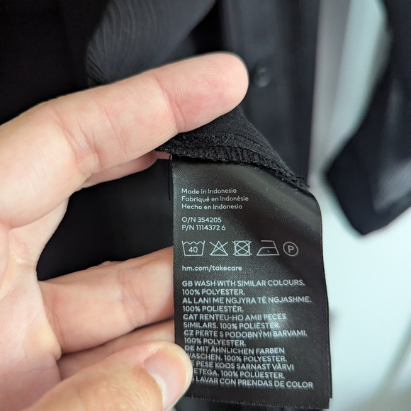 H&M Black Long Sleeve Blouse Sz XL - Picture 5 of 6